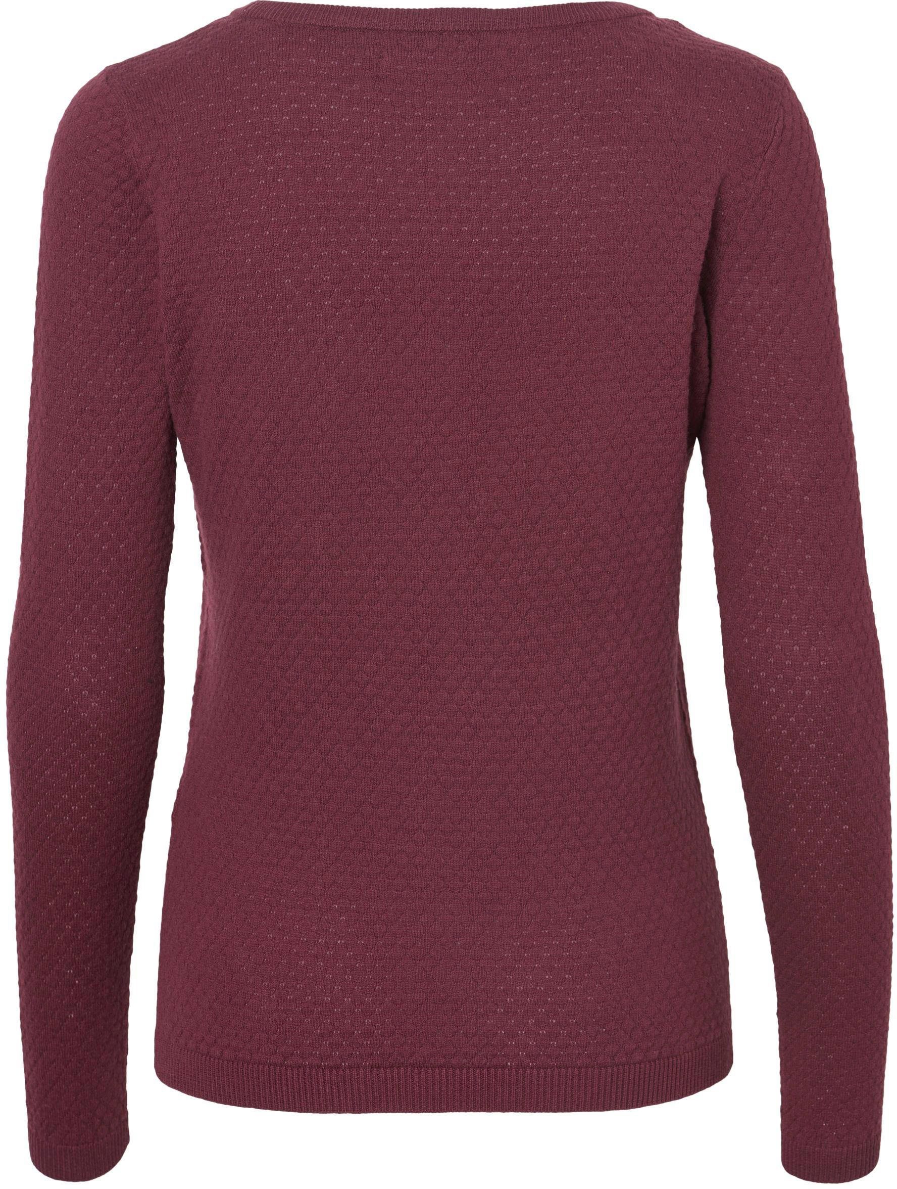 O-NECK Moda LS BLOUSE Vero aus VMCARE winetasting STRUCTURE Rundhalspullover Bio-Baumwolle