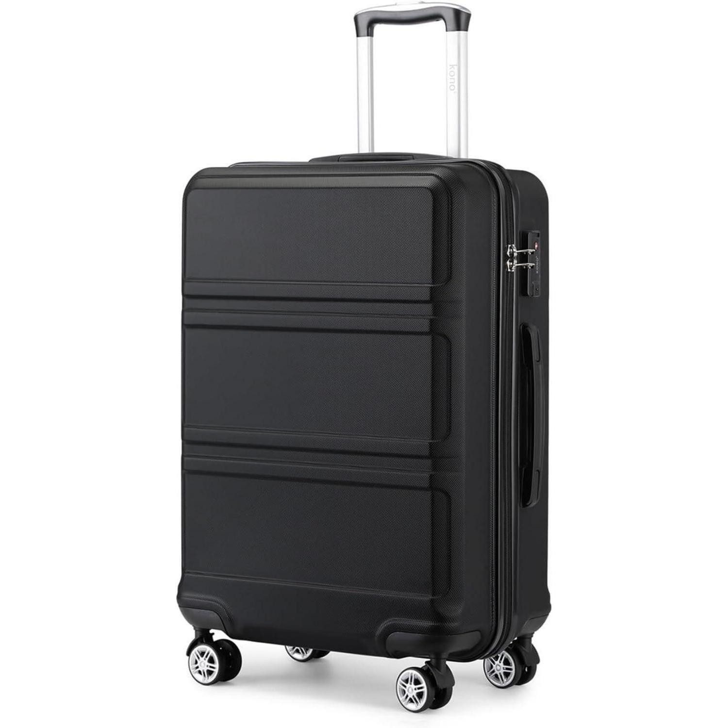 Hartschalen-Trolley Koffer Trolley Reisekoffer M (55cm) Schwarz