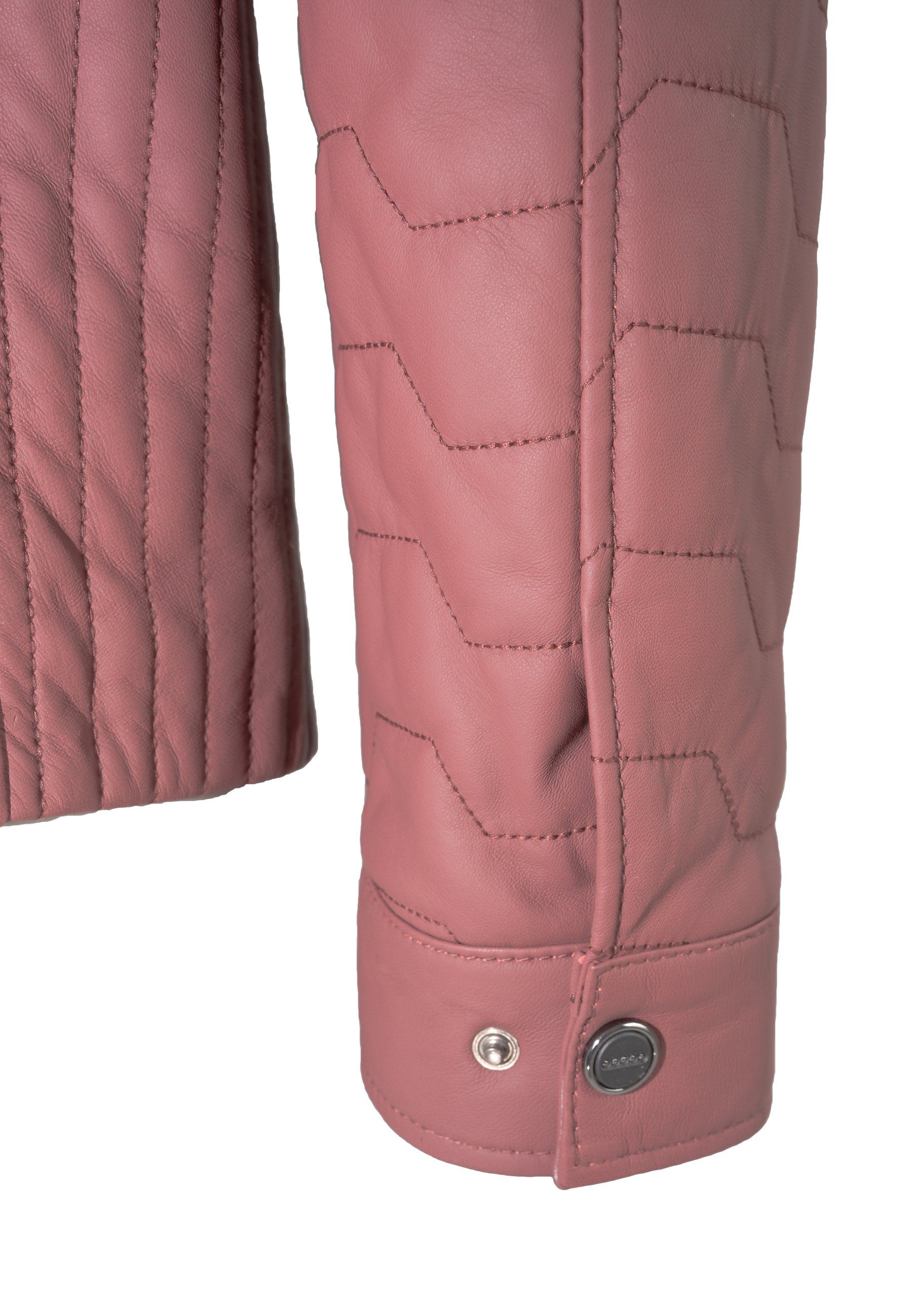 Lolus Lederjacke Chris in weinrot Sportlich elegante Herren Stepp Lederjacke aus weichem Lammnappa Leder