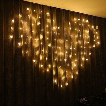 Sunicol LED-Lichterkette LED-Lichterkette, herzförmig,Twinkle Lights, USB-betrieben, für Party, 1.5x2m, 8 Modi, wasserdicht