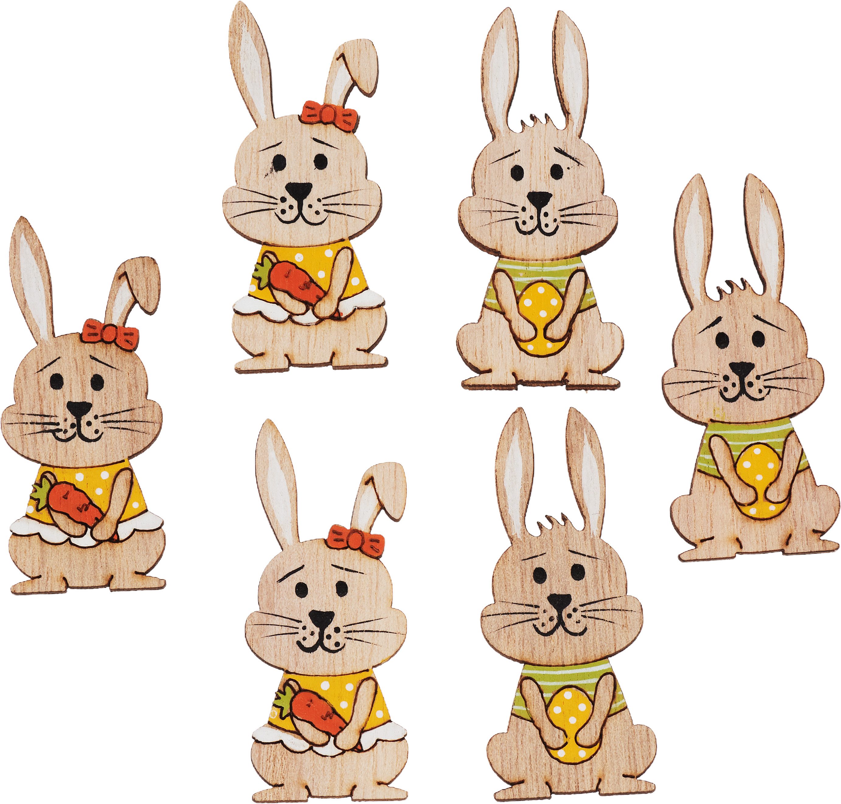 VBS Streudeko Streuteile Hase Flips, 6 Stück