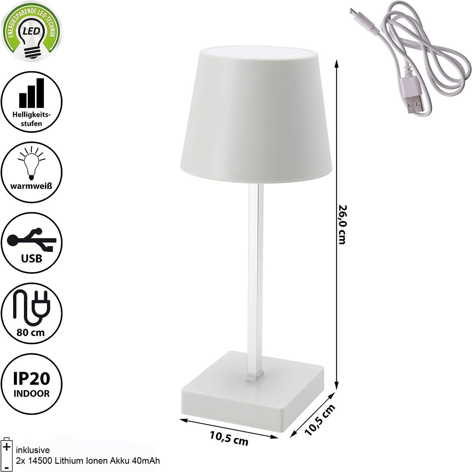 HAC24 Nachttischlampe Tischleuchte mit Touchfunktion USB günstig online kaufen