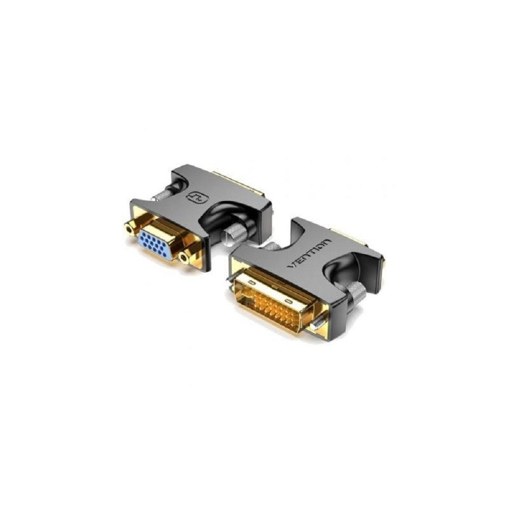 VENTION DVI-Stecker auf VGA-Buchse Adapter, Schwarz Video-Adapter