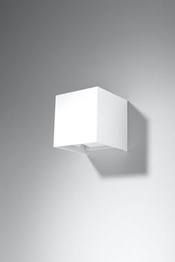 Licht-Erlebnisse Wandleuchte JAZZINELLE, LED fest integriert, LED Wandlampe Weiß quadratisch Würfel IP54 verstellbar Bad Flur