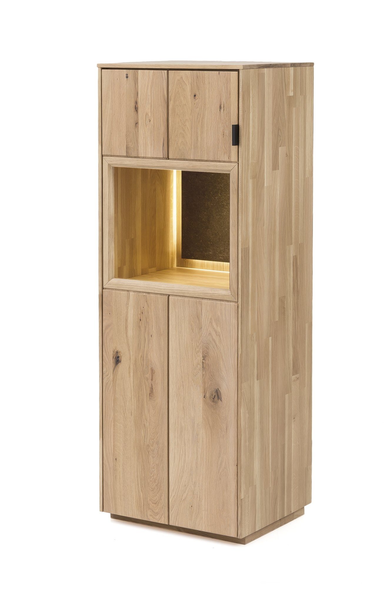 Idalia Vitrine Kessel Vitrine 50x140x42 aufm 58 Massivholz Standvitrine (1-St)