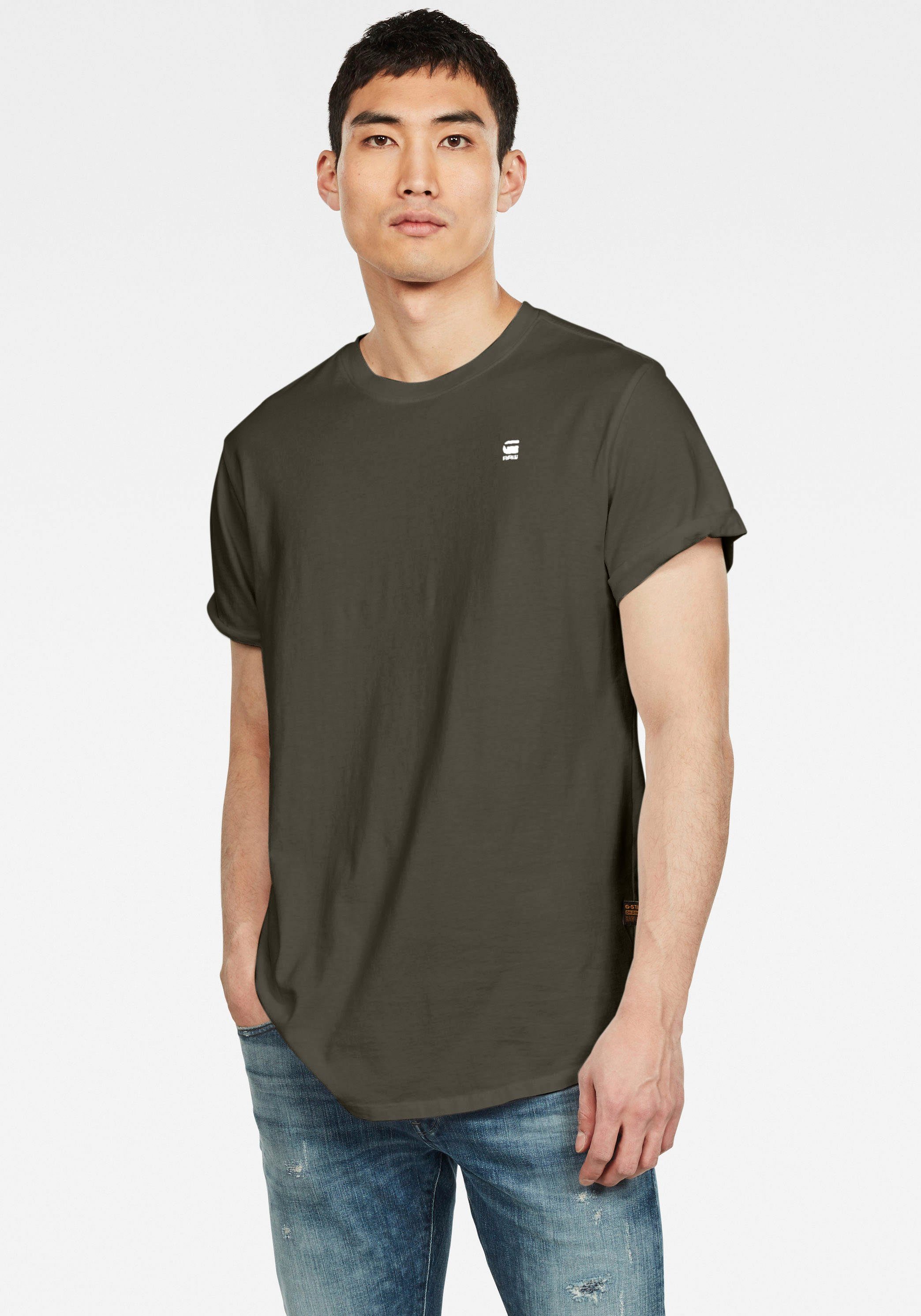 G-Star RAW T-Shirt Lash mit kleinem Logo Stitching asfalt