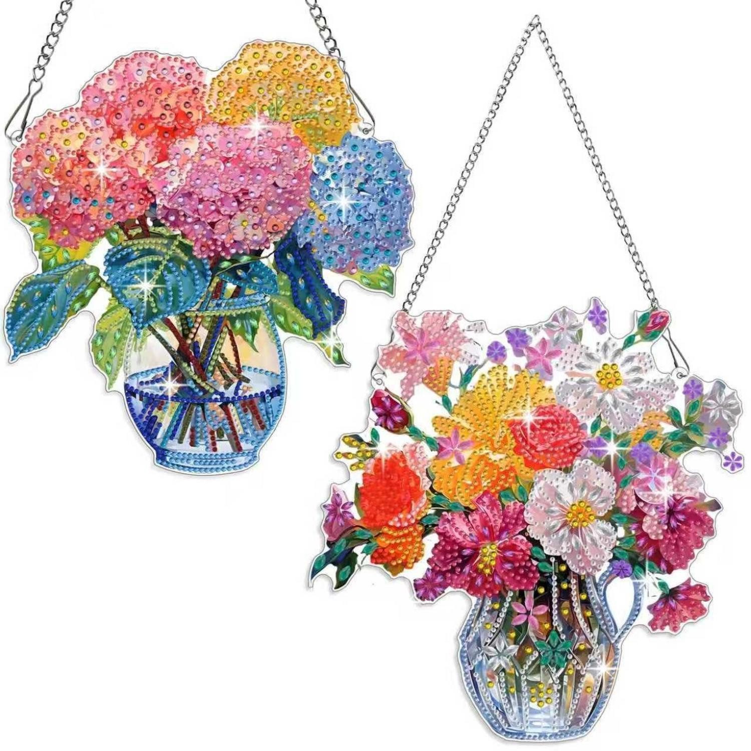 LuxusKollektion Kreativset Diamond Art Ornamente Blumen Vase 2er Set