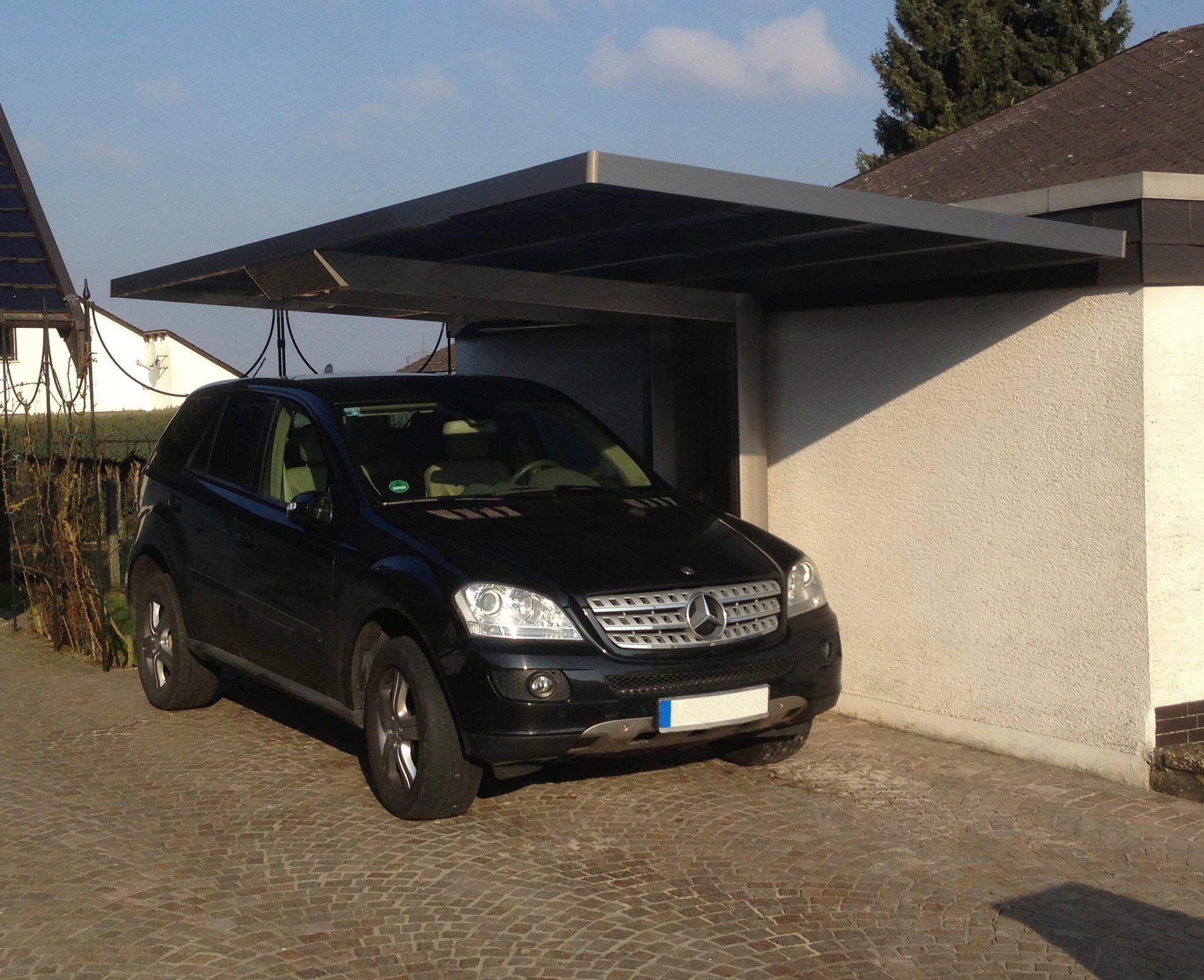 Einzelcarport Aluminium Ximax 2850 Einfahrtshöhe, 90 Typ Typ Neo BxT: cm 236 cm, Sonderhöhe-Edelstahl-Look, 276x495