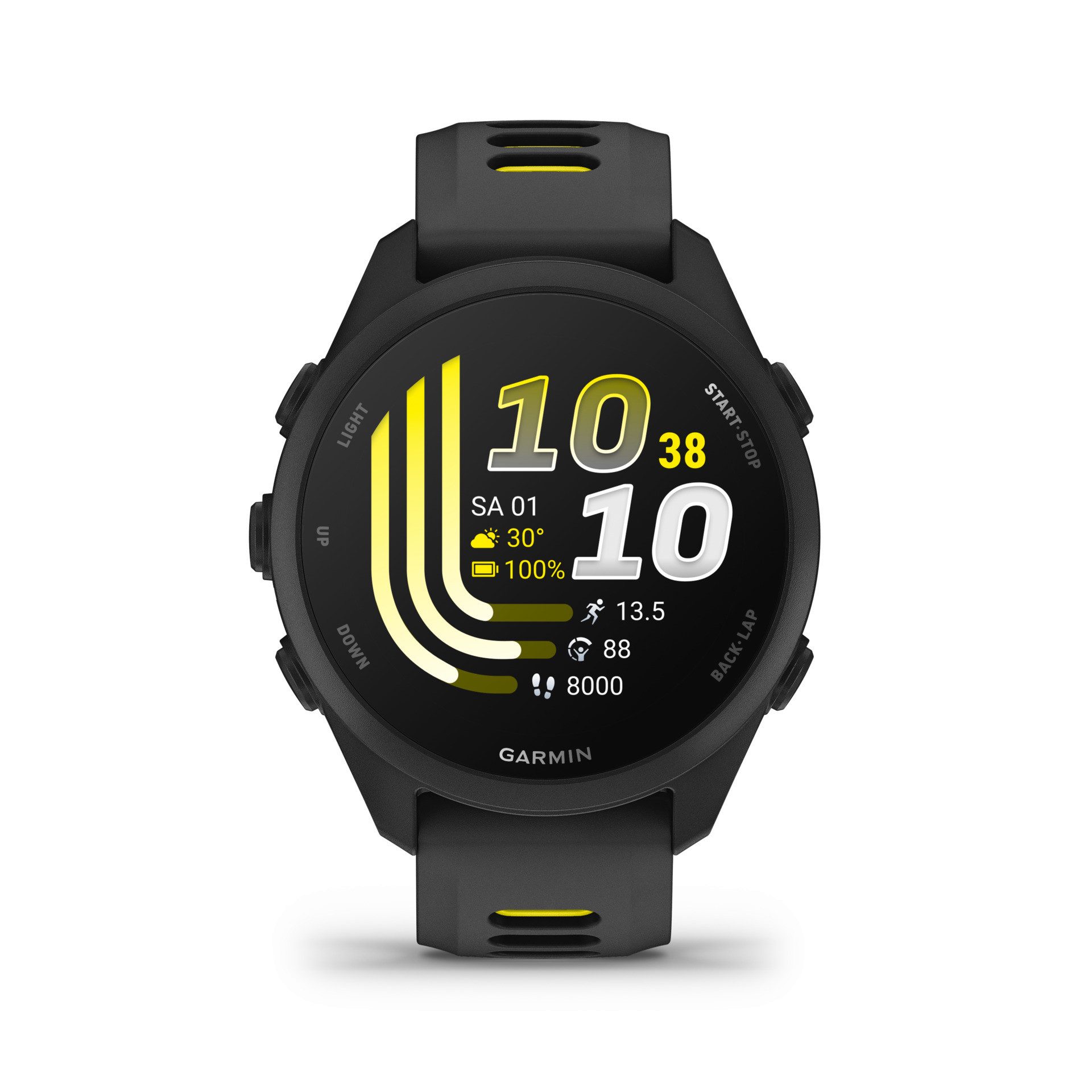 Garmin Forerunner 170 mit Silikonarmband 20 mm Smartwatch (3,048 cm/1,2 Zoll), Smarte GPS-Laufuhr für deinen Laufeinstieg