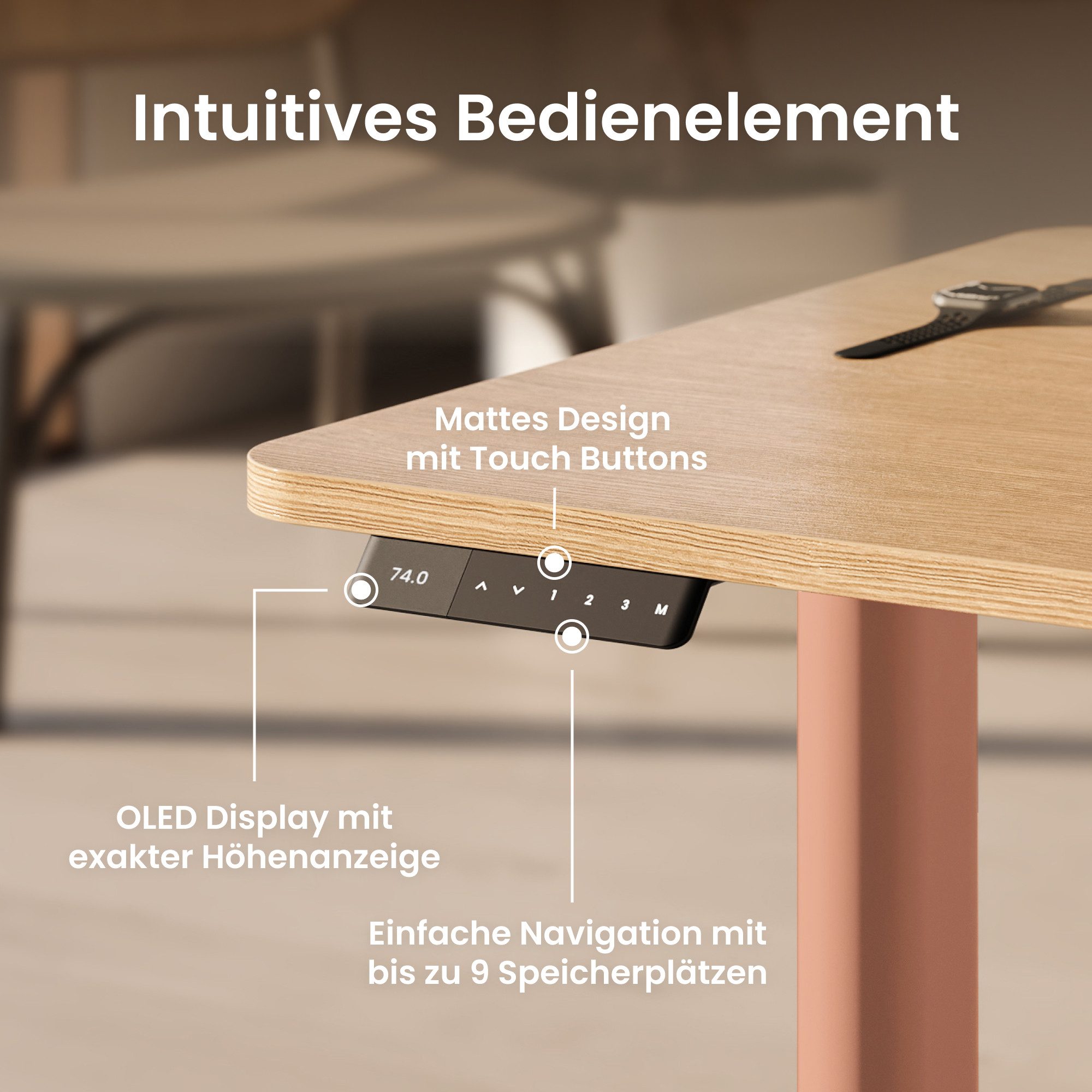 Ergotopia Schreibtisch Desktopia One (elektrisch höhenverstellbarer Schreibtisch Gestell), elektrisch höhenverstellbares Tischgestell