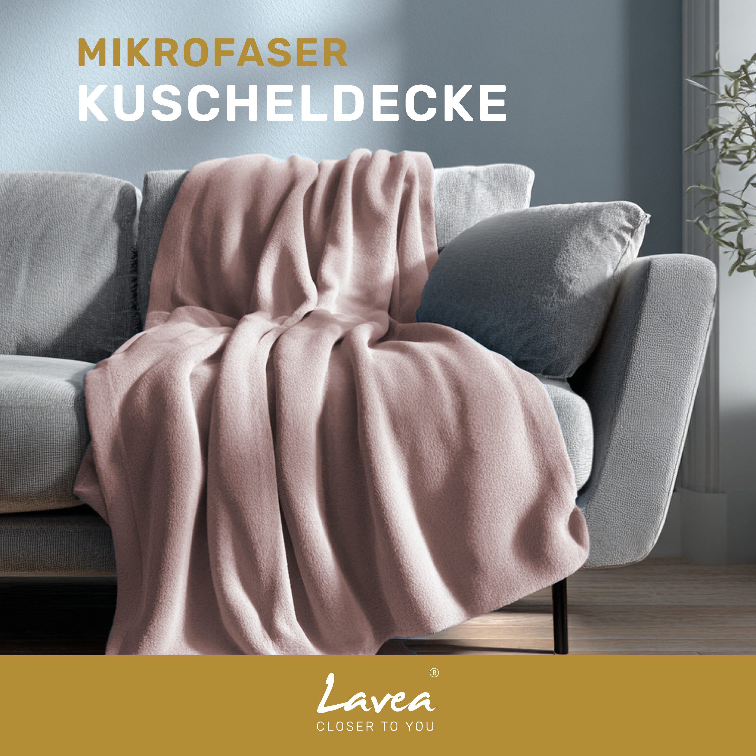Wohndecke Kuscheldecke, Fleecedecke, Wolldecke flauschig und weich, Lavea, Sofadecke, Atmungsaktiv & Hautfreundlich, Decke