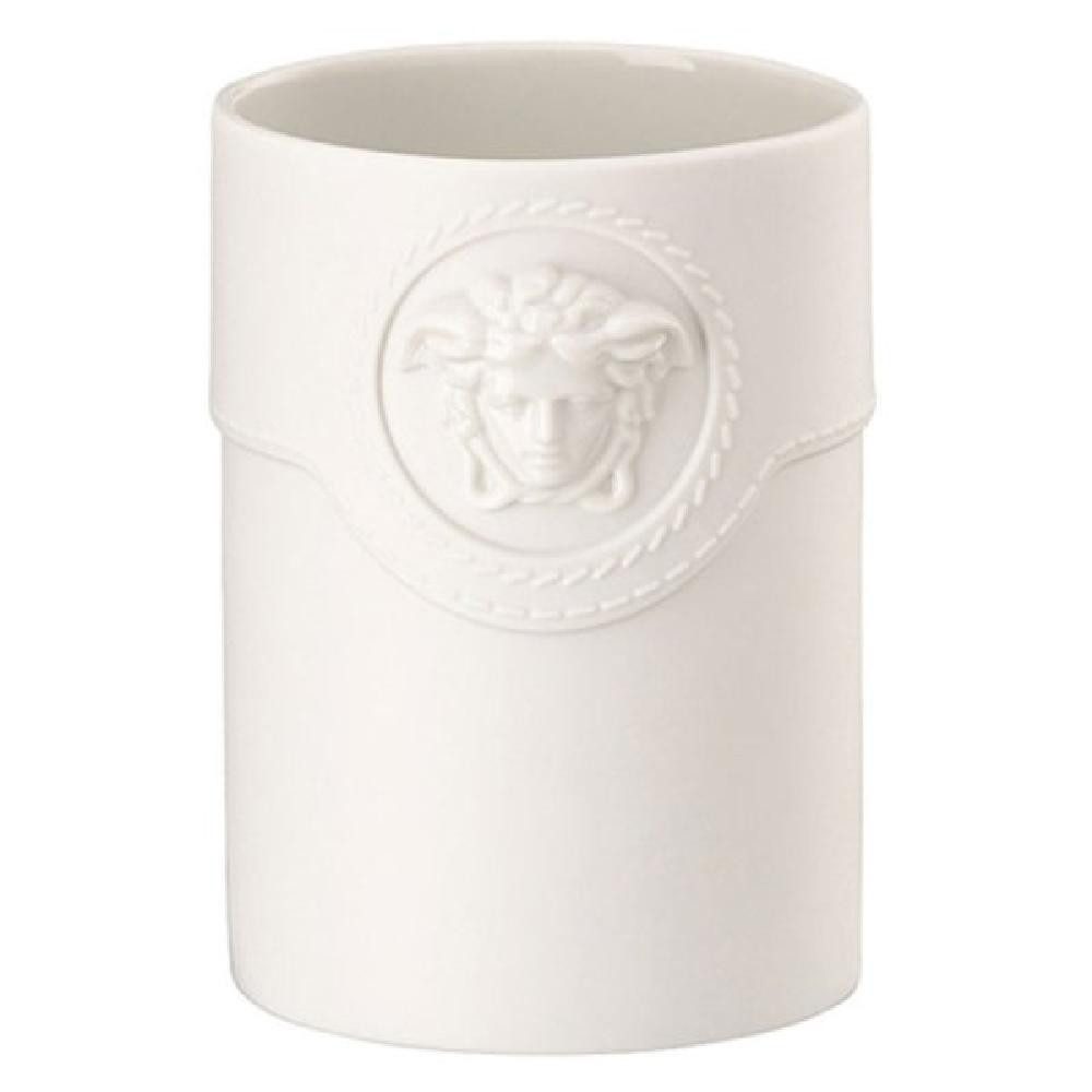 Versace Dekovase by Rosenthal Vase Mini La Medusa Weiß Zylindrisch (10cm)