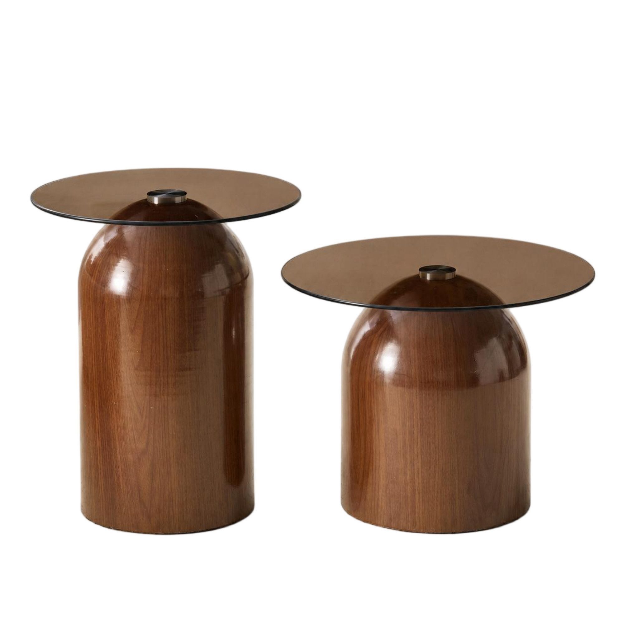 gopop Couchtisch 2er-Set in Glastopf-Form,grün+beige/Nussbaum-Optik. (2-St)