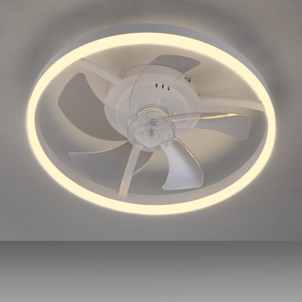 JUST LIGHT LED Deckenleuchte LED Deckenventilator RITA, Bedienbar per Fernbedienung, 1 x LED-Board/ 22Watt, warmweiß - kaltweiß, warmweiß - kaltweiß, dimmbar, inkl. Fernbedienung