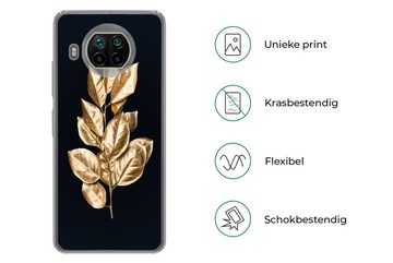 MuchoWow Handyhülle Pflanze - Blätter - Gold - Schwarz - Luxus, Phone Case, Handyhülle Xiaomi Mi 10T Lite, Silikon, Schutzhülle