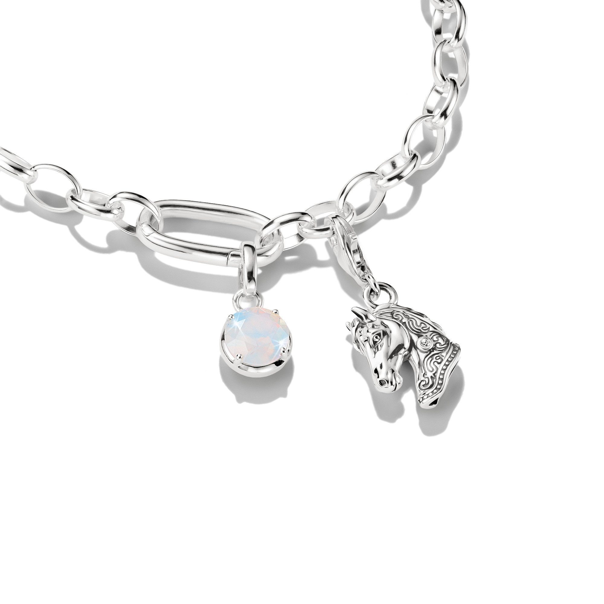 THOMAS SABO Charm-Einhänger Charm Pferdekopf-Optik - Original, mit Zirkonia (synth)