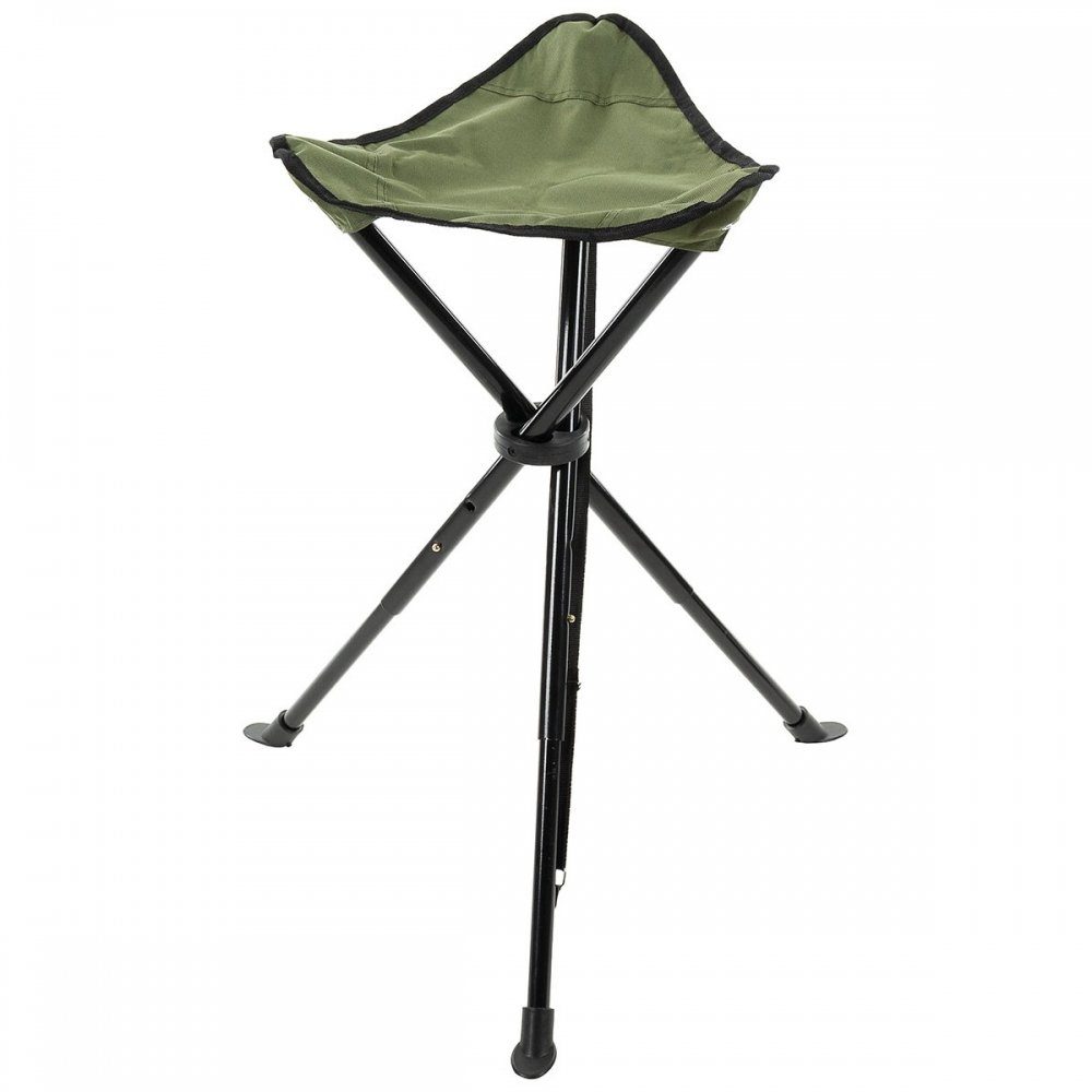 FoxOutdoor Campinghocker Klapphocker,Teleskop-Dreibein, oliv, Transporttasche