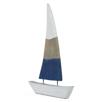 Moritz Skulptur Deko Segelboot Boot 50x69x5cm, Dekoobjekt Holz, Tischdeko, Fensterdeko, Wanddeko, Holzdeko