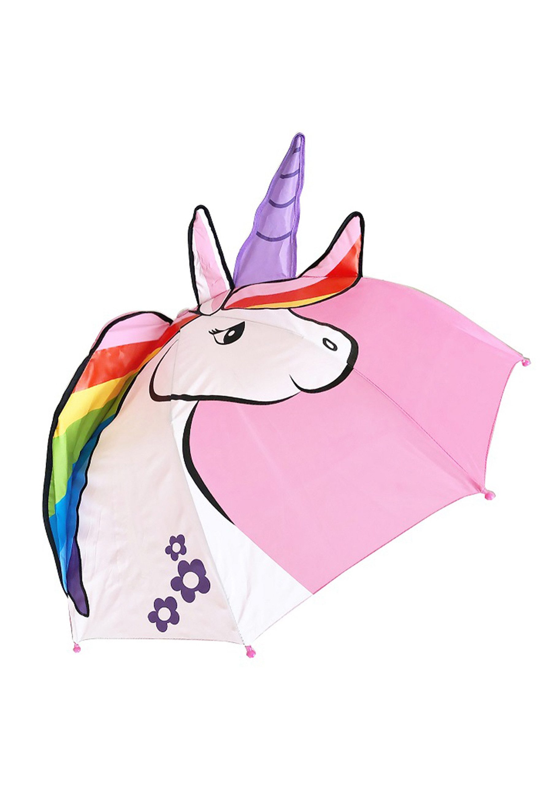 einhorn Stockregenschirm Kinder Regenschirm 3D Einhorn Kuppelschirm