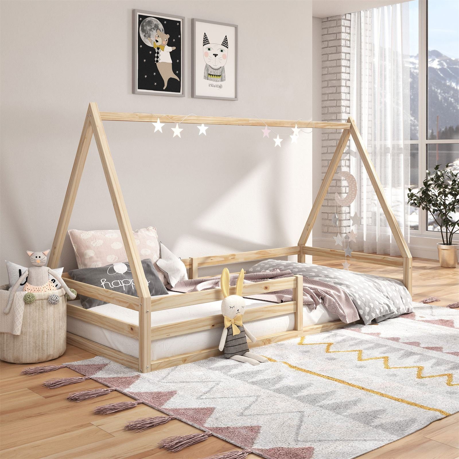 IDIMEX Kinderbett SILA, Hausbett Tipibett Kinderbett Bett Kiefer 90 x 200 M günstig online kaufen