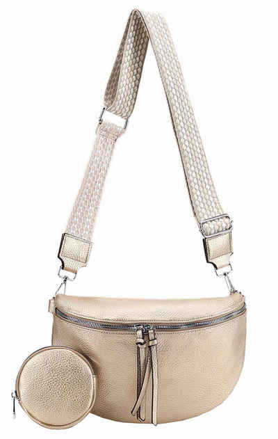 ITALYSHOP24 Bauchtasche Damen Gürteltasche Brusttasche CrossBody, Schultertasche, CrossOver, Umhängetasche, Hüfttasche