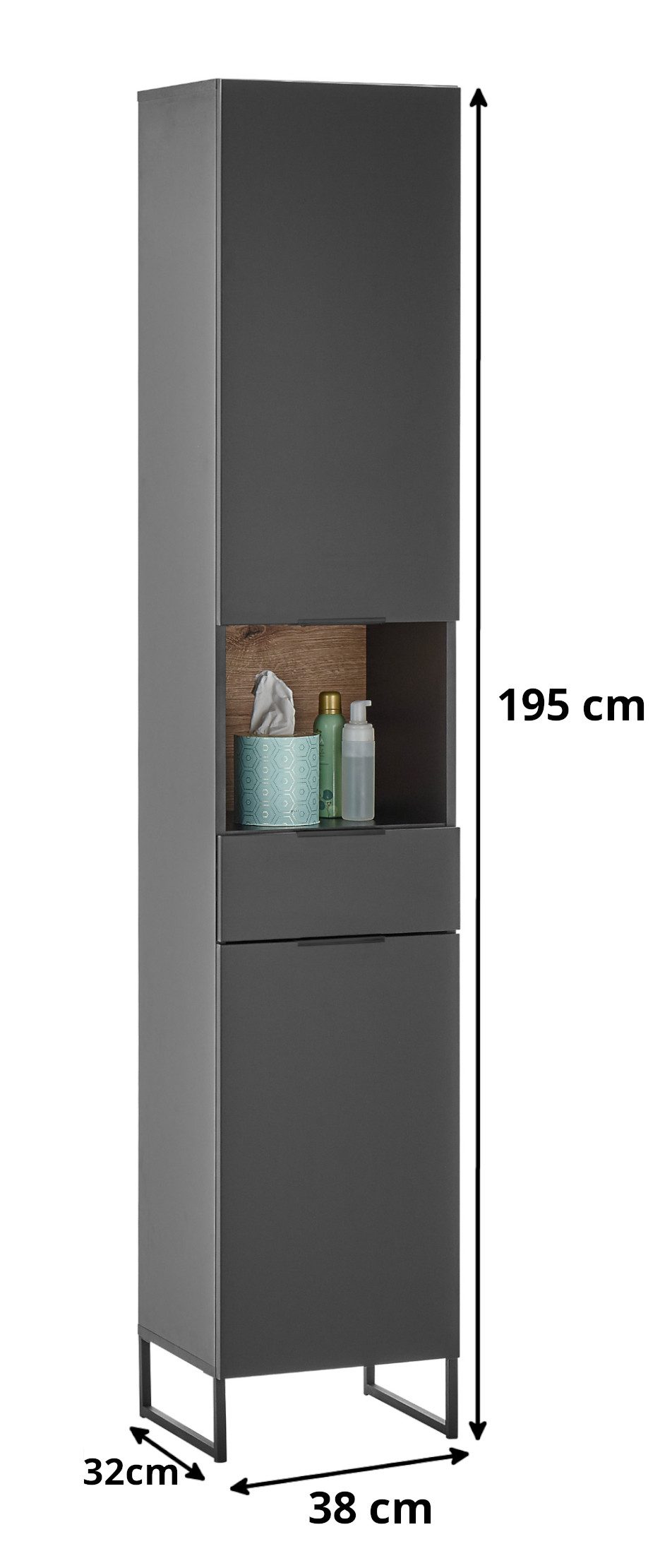 moebel-dich-auf Hochschrank ASPEN (Badezimmerschrank, mit 6 günstig online kaufen