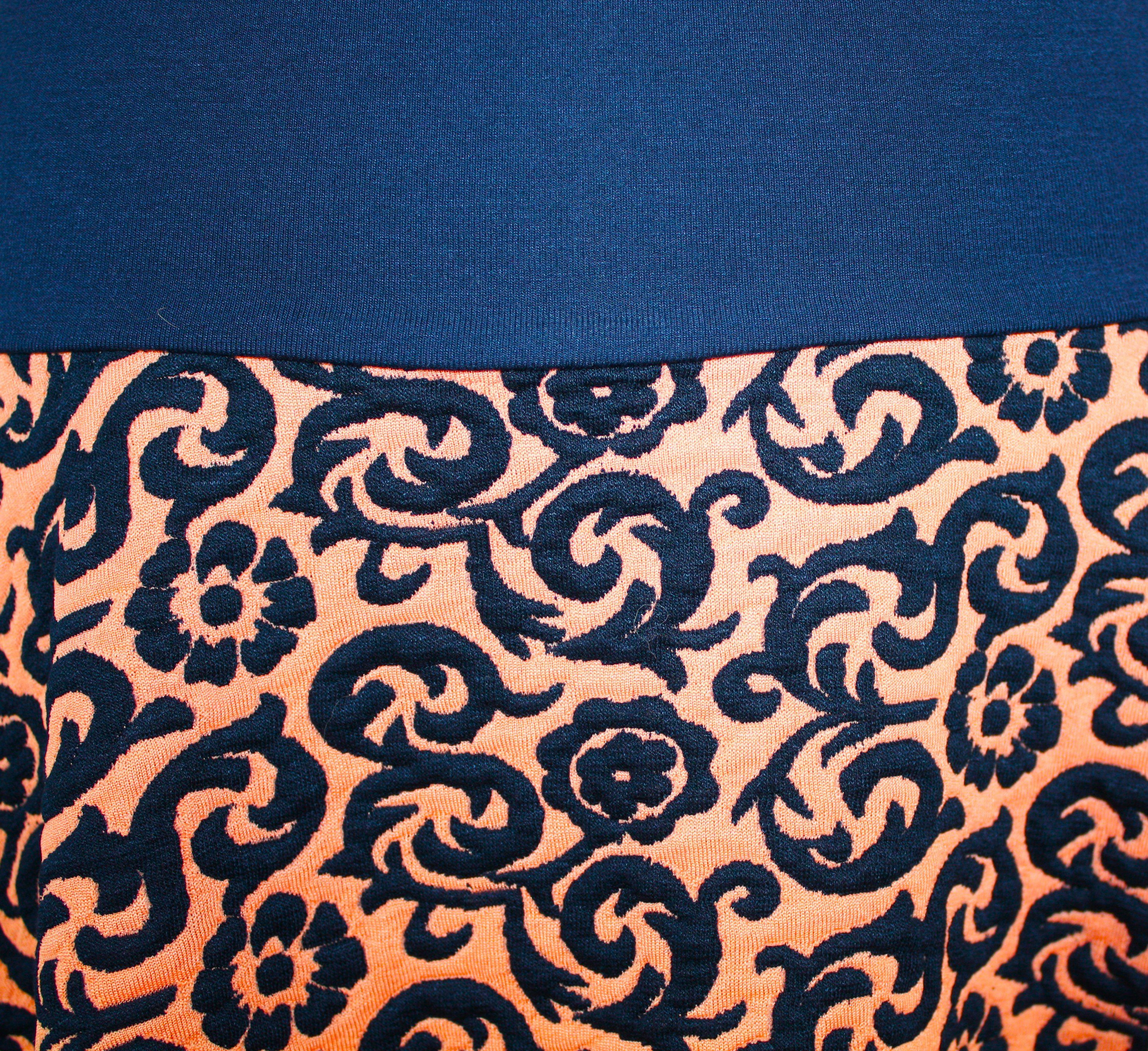 dunkle design Strickrock 57cm Feinstrick Schwarz Blau Bunt Feinstrick Elast günstig online kaufen