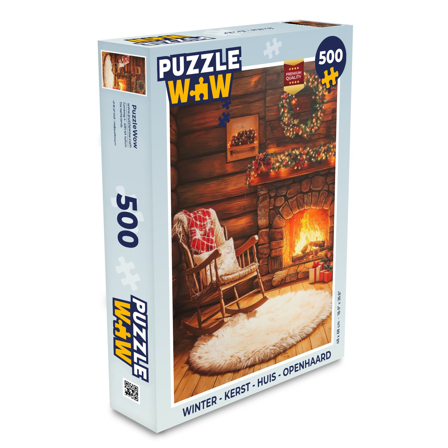 MuchoWow Puzzle Winter - Weihnachten - Zuhause - Kamin, 500 Puzzleteile, Foto-Puzzle, Bilderrätsel, Puzzlespiele, Spielzeug