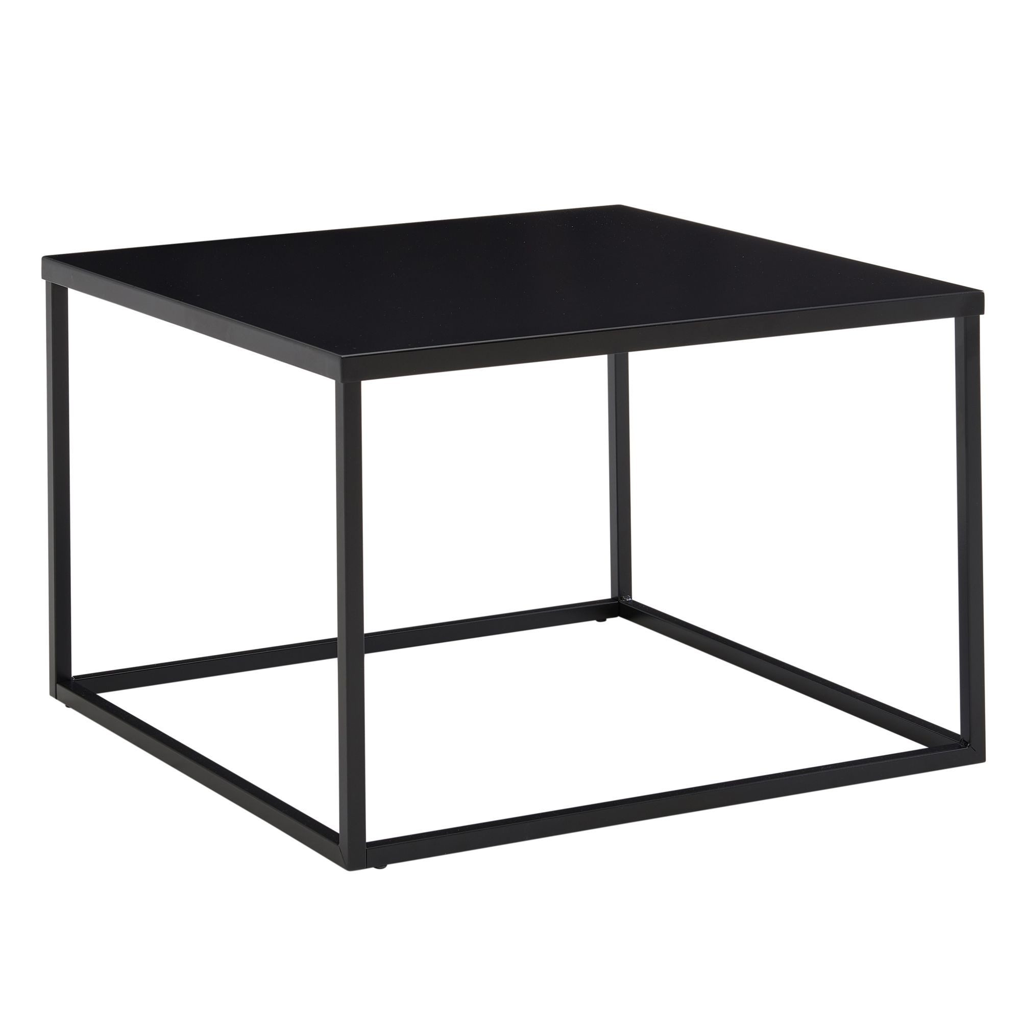 Wohnling Couchtisch WL6.603 60x60x40cm Metall Wohnzimmertisch Sofatisch Tisch Industria (60x60x40 cm, Sofatisch Industrial Design Schwarz), Wohnzimmertisch Kaffeetisch mit Metall-Gestell
