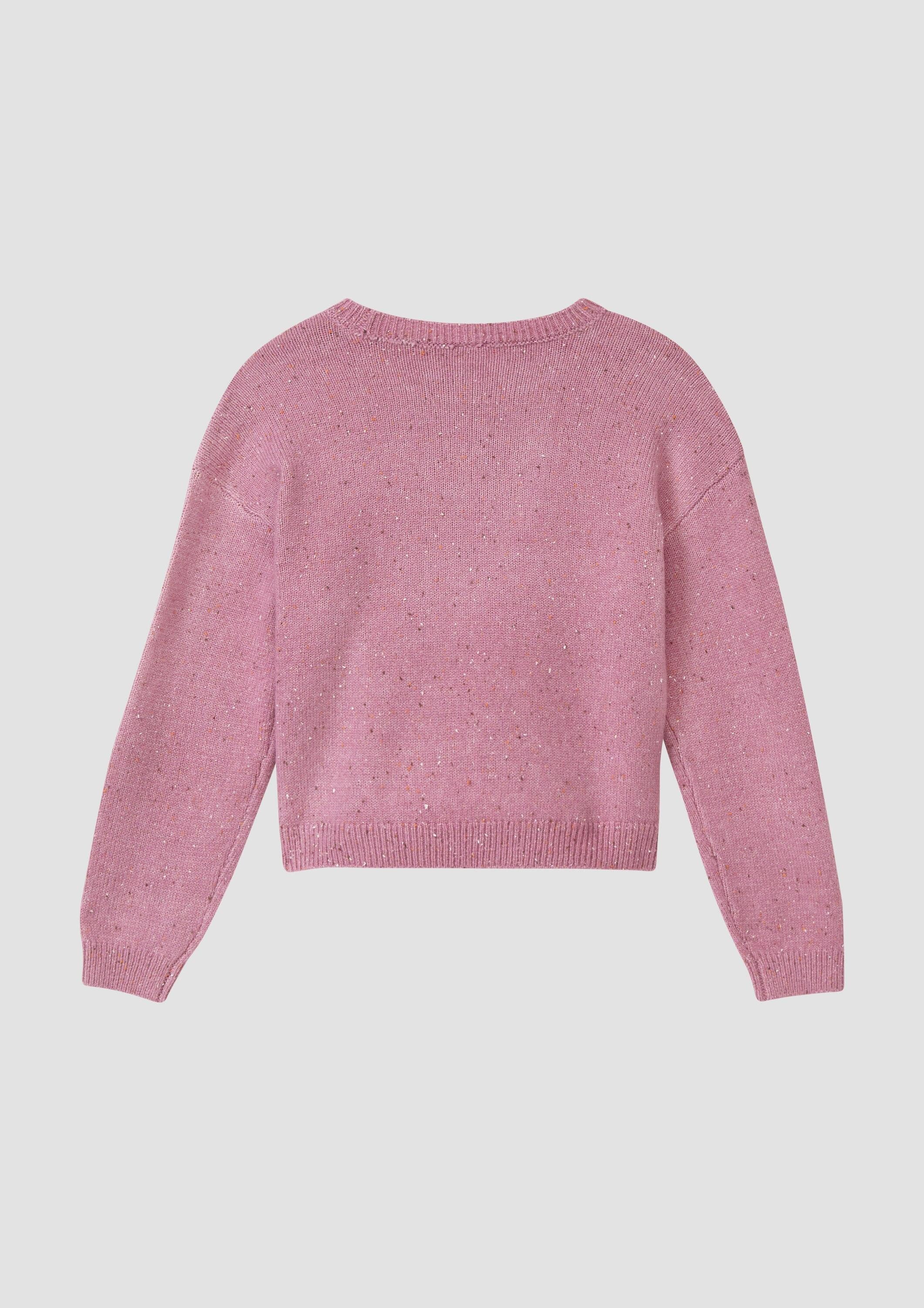 s.Oliver Longpullover Strickpullover Kurzer Strickpullover im Loose Fit mit Zopfmuster