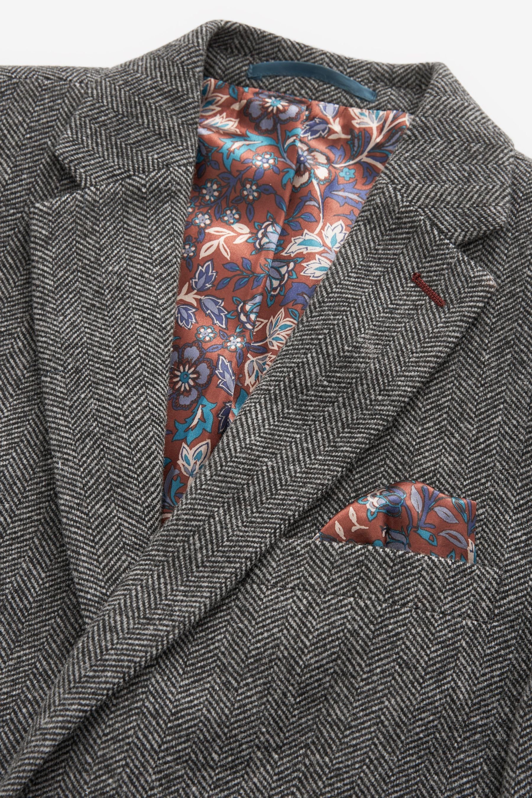 Next Sakko Nova Fides Slim Fit Wollblazer mit Fischgrätmuster (1-tlg)
