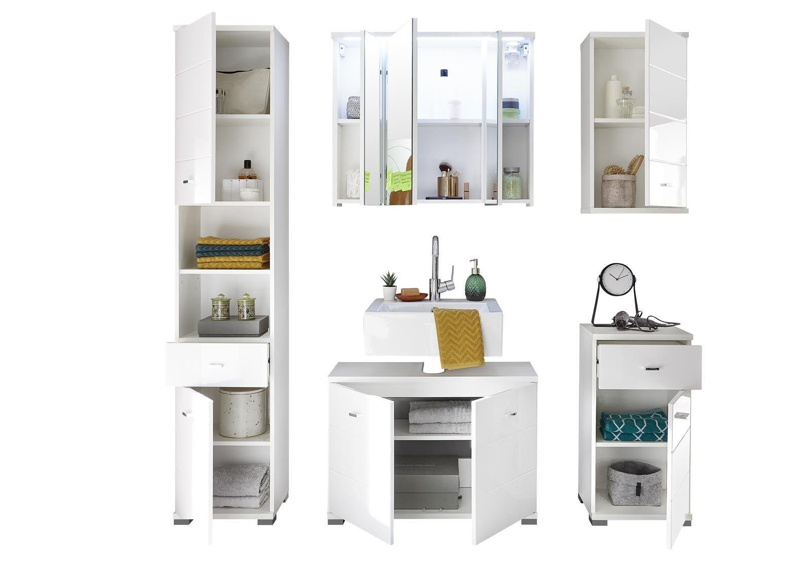 BEGA BBK Badezimmer-Set 176 x 190 x 30 cm (B/H/T), (5-St)