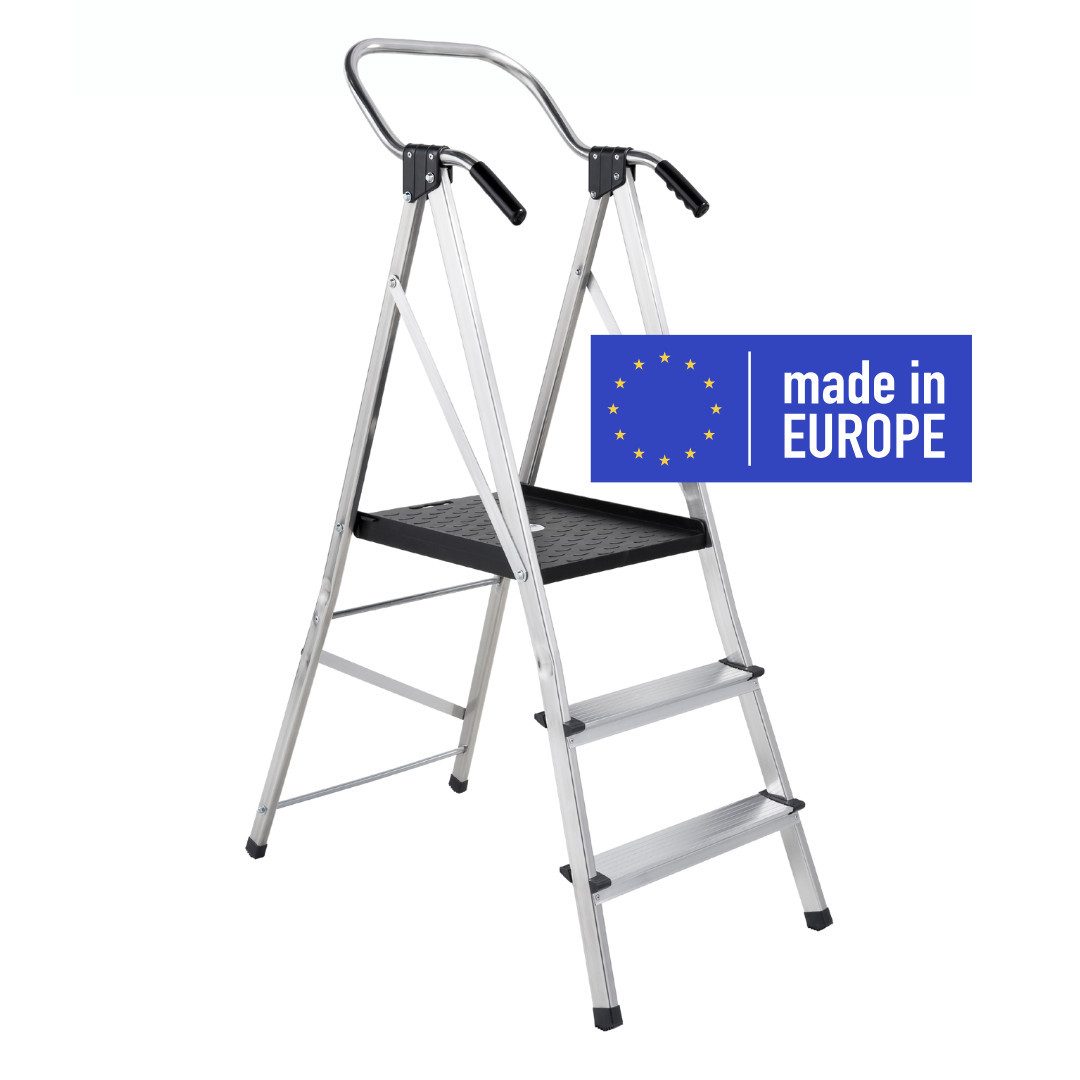 Medosan Vielzweckleiter Sicherheitsleiter mit Fallschutz, mit großer Plattf günstig online kaufen
