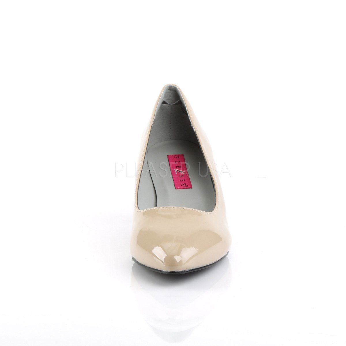 Schuhe High Heels Pleaser Pink Label KITTEN-01 Beige Lack High-Heel-Pumps