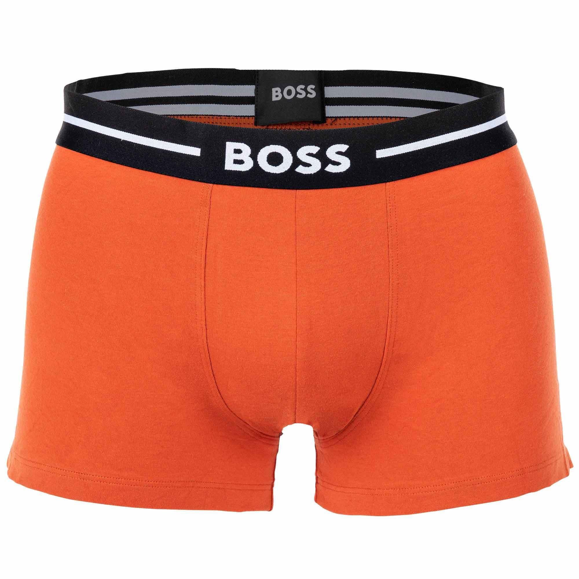BOSS Boxer Herren Schwarz/Orange Trunks, Bold, Pack - 3er Unterwäsche