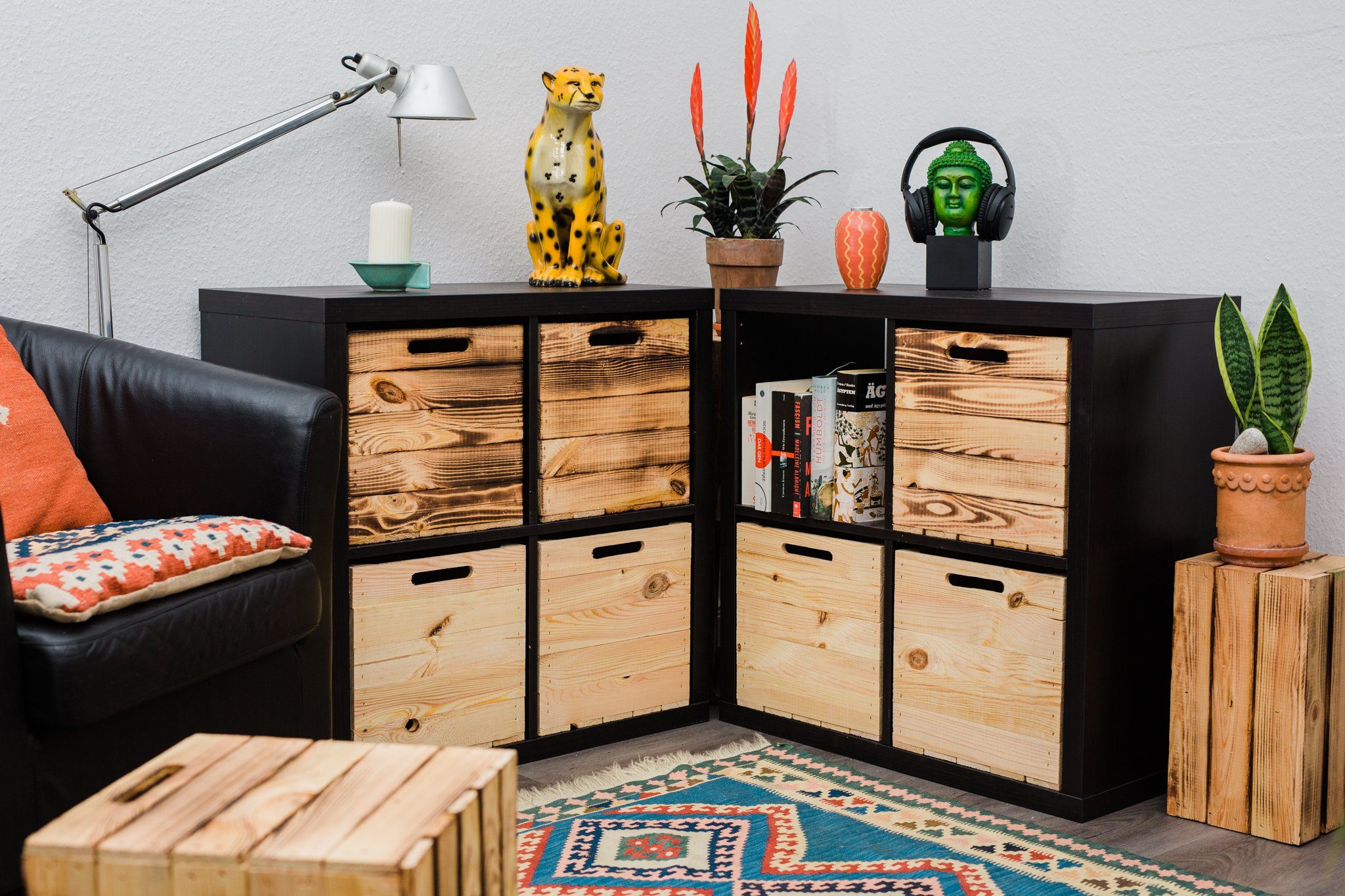 Kistenkolli Altes Land Allzweckkiste 4 Stück Weinkiste Natur für Ikea Kallax Expeditregale Holzkiste (Spar-Set, 4er Set)