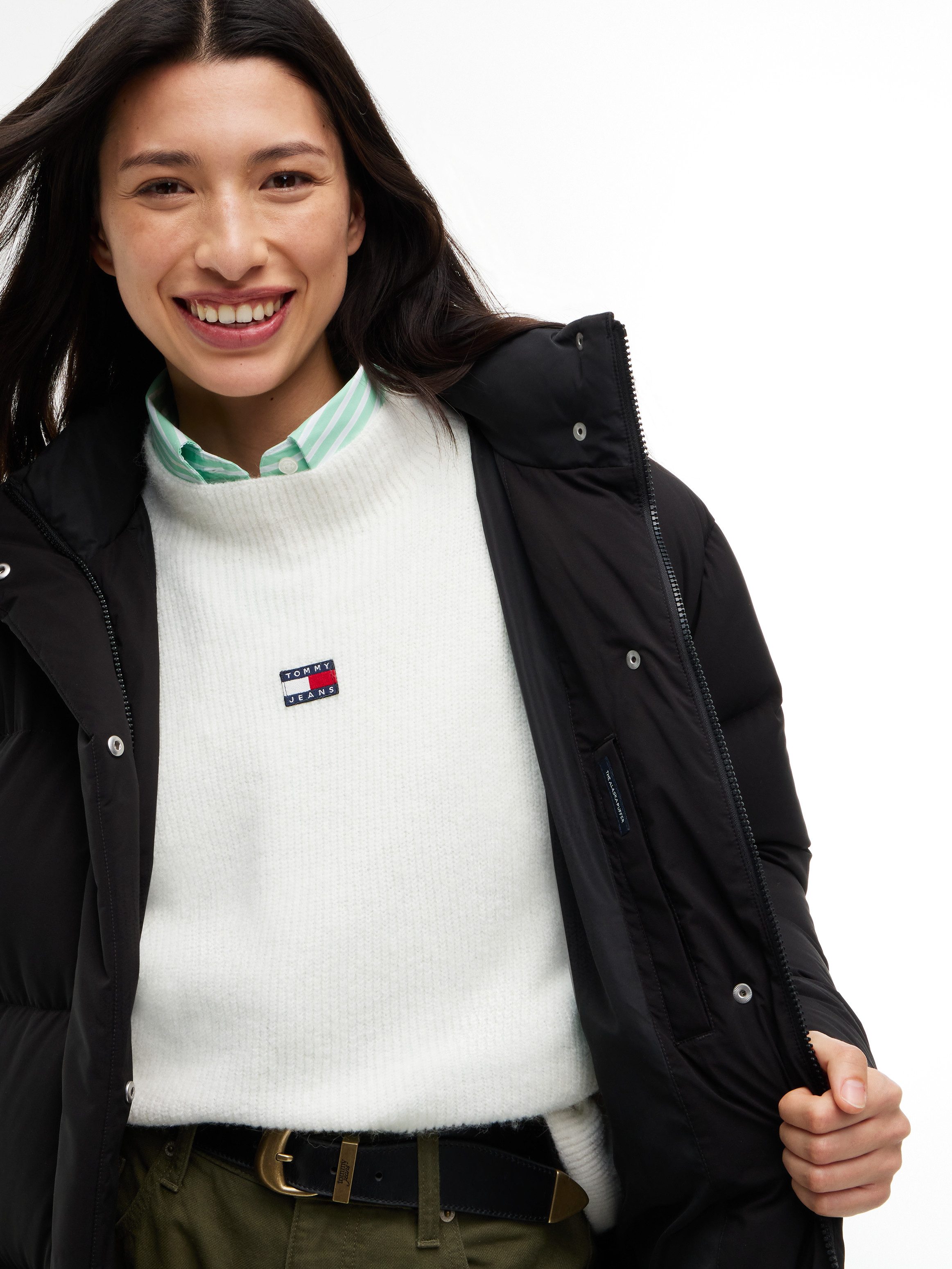 Tommy Jeans Steppmantel TJW ALASKA LONG PUFFER EXT mit seitlichen Schlitzen mit Druckknopfverschluss – Bild 2 von 5