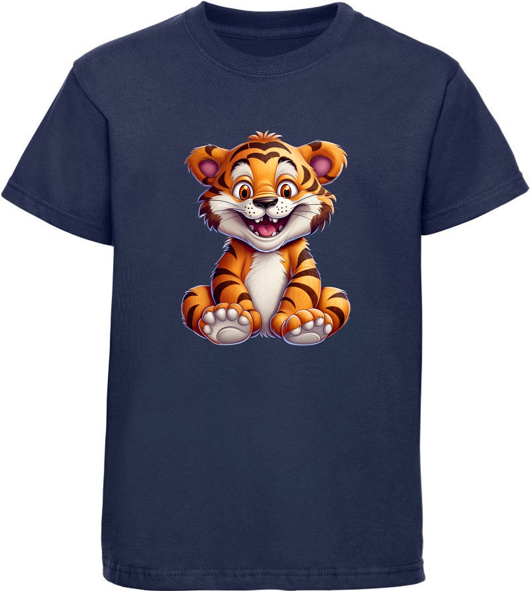 T-Shirt Kinder Wildtier Print Shirt bedruckt - Baby Tiger