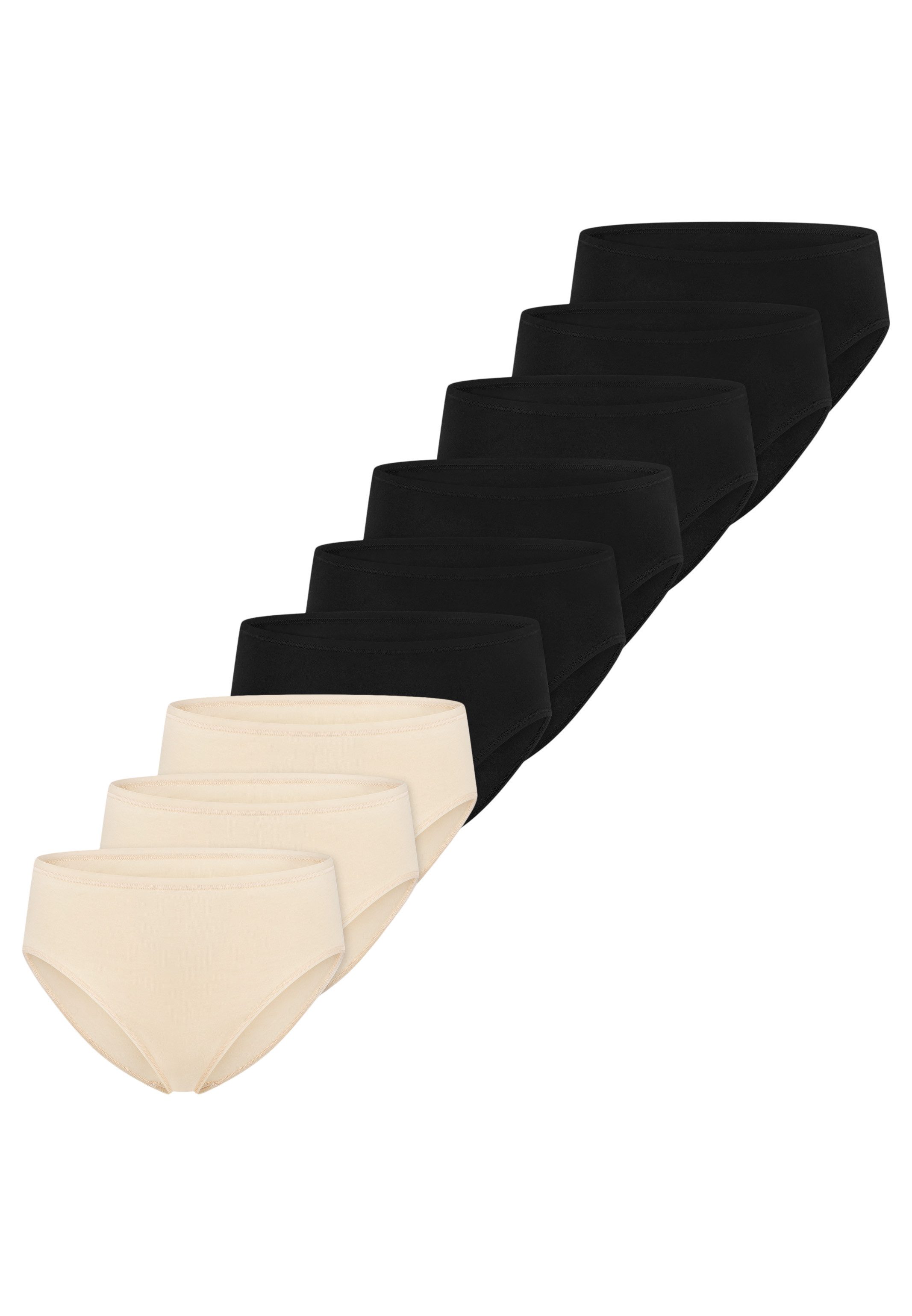 Schiesser Hüftslip 9er Pack Essentials Cotton (Spar-Set, 9-St) Slip - Baumwolle - Atmungsaktiv - Optimale Passform