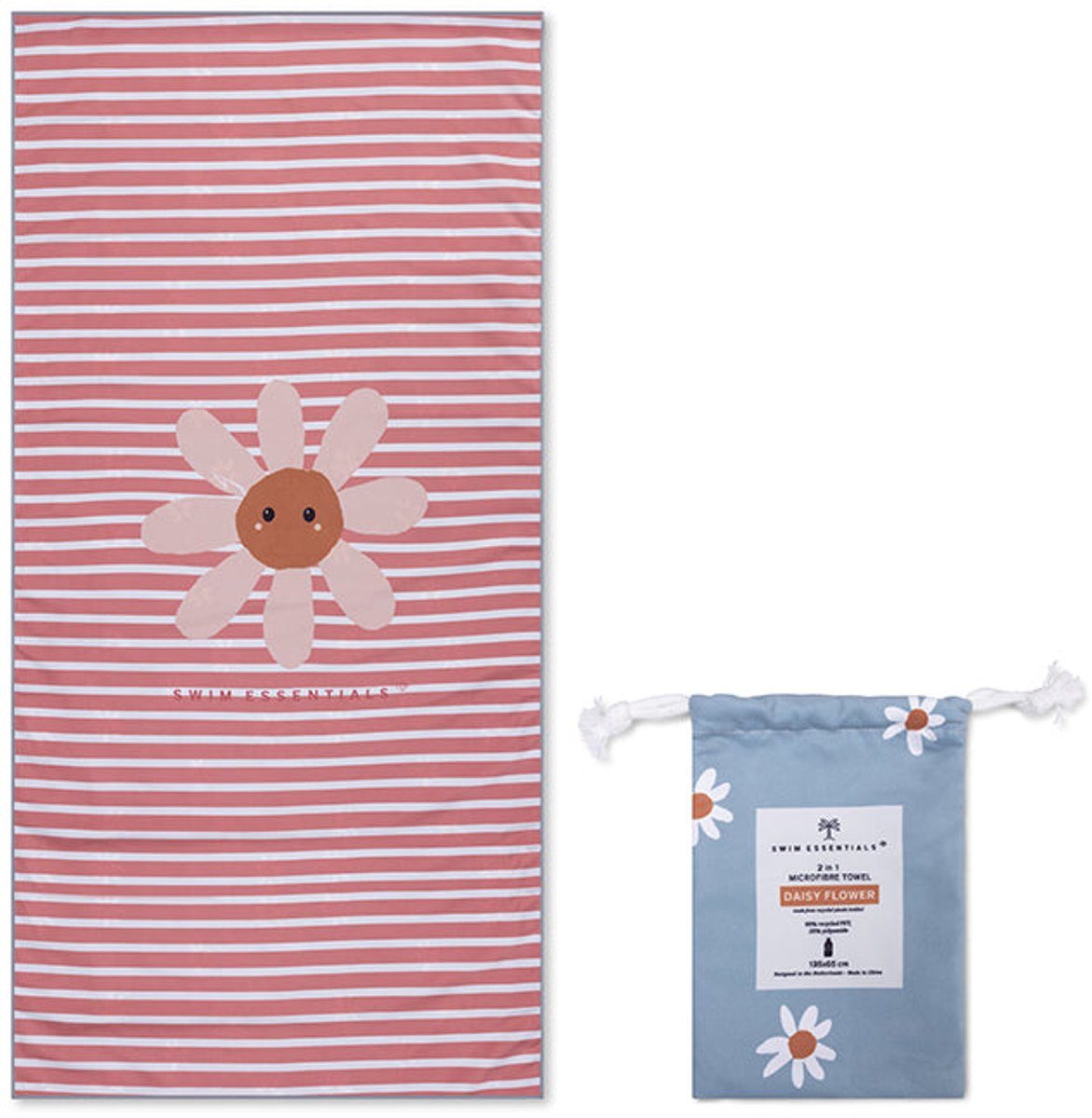 Swim Essentials Strandtücher Strandlaken Strandtuch Daisy Flowers Muster 135 x 65 cm, Badetuch Handtuch
