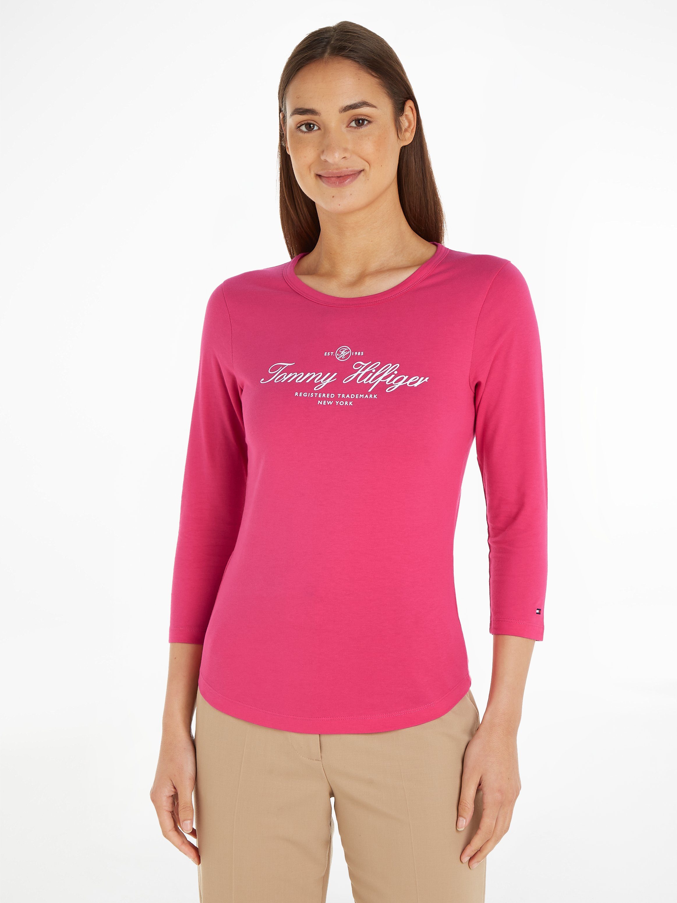 Tommy Hilfiger Langarmshirt SLIM SIGNATURE OPEN günstig online kaufen