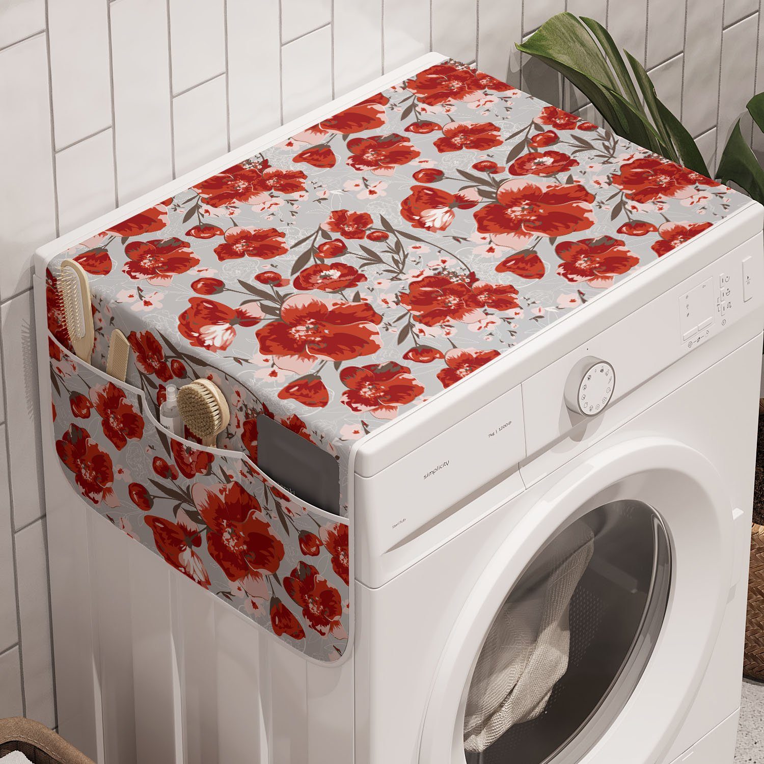 Abakuhaus Blumen und Frühlingsblütenblatt Trockner, für Waschmaschine Badorganizer Laub Anti-Rutsch-Stoffabdeckung