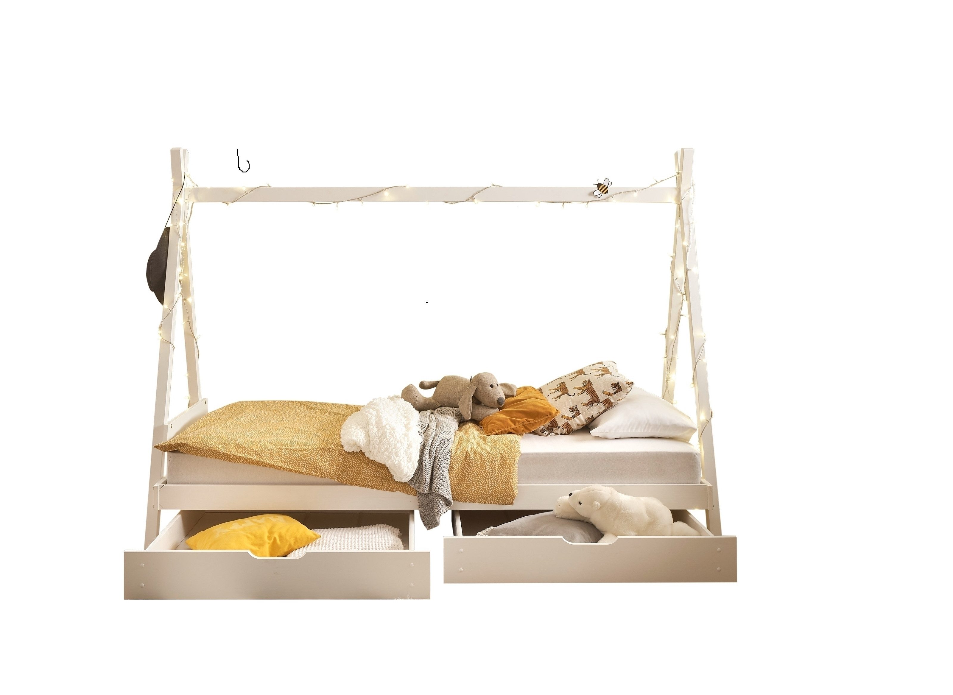 PREISBRECHER Bettschubkasten SORA, (2er Set) in Weiß, Kiefer massiv - 97x15x91cm (BxHxT)