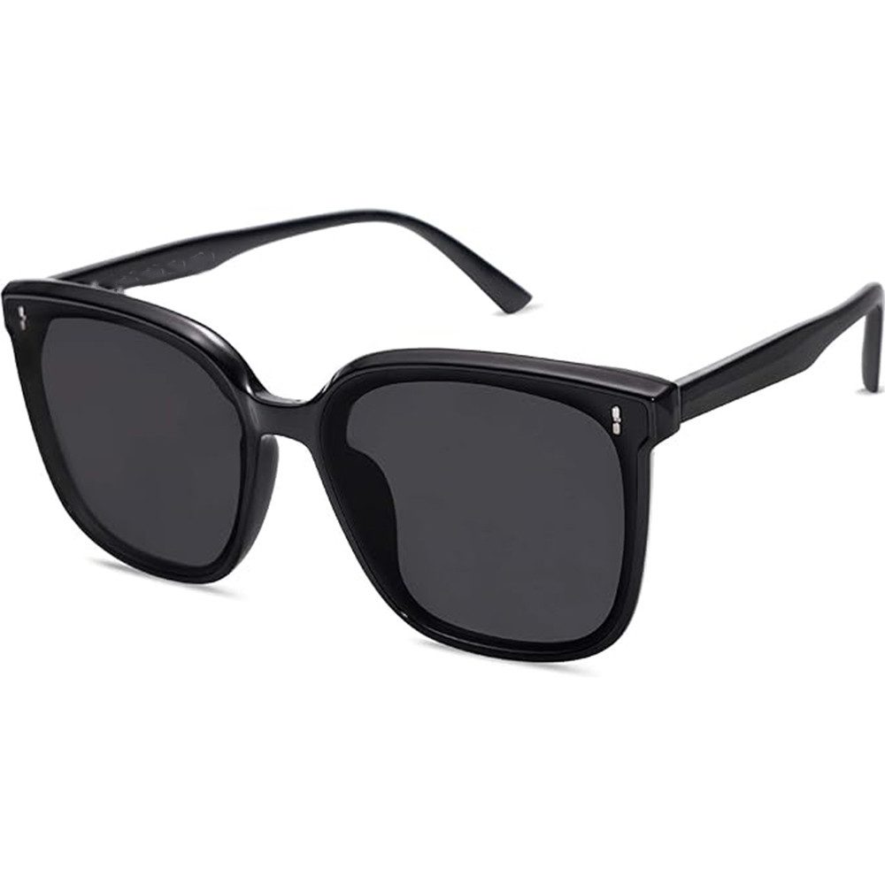 Fivejoy Sonnenbrille Sonnenbrille Herren Damen Verspiegelt,Retro Vintage Groß Eckig Schwarz (1-St) Coole Klassisch Rechteckig UV400 Schutz Unisex Brille