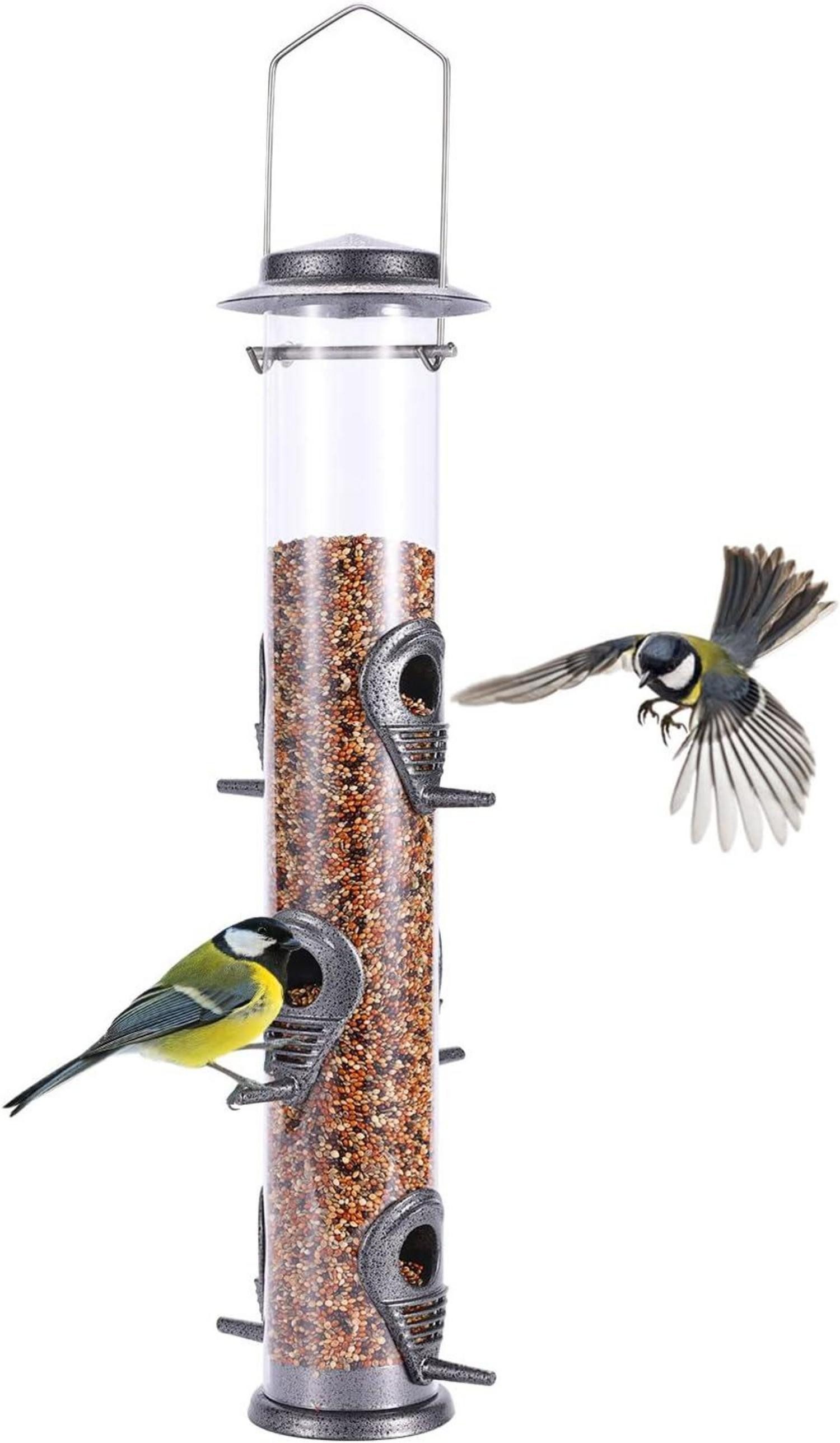 Vogelhaus Metall Vogelfutterspender Röhrenvogelfutterhaus aufhängen
