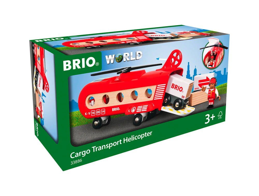 BRIO® Spielzeugeisenbahn-Lokomotive Brio World Hubschrauber Transporthubschrauber 8 Teile 33886