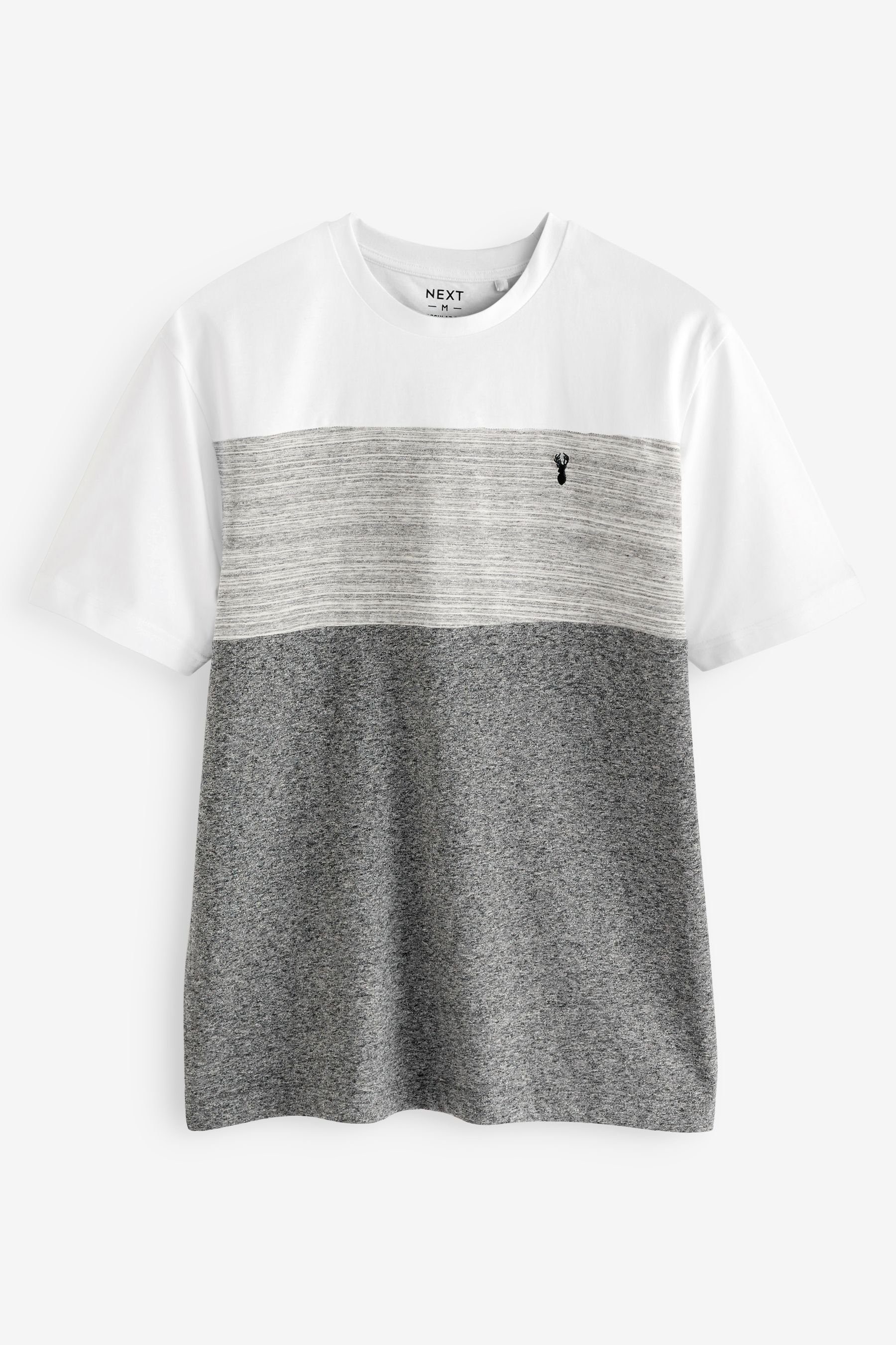 in T-Shirt Blockfarben T-Shirt Grey Next (1-tlg)