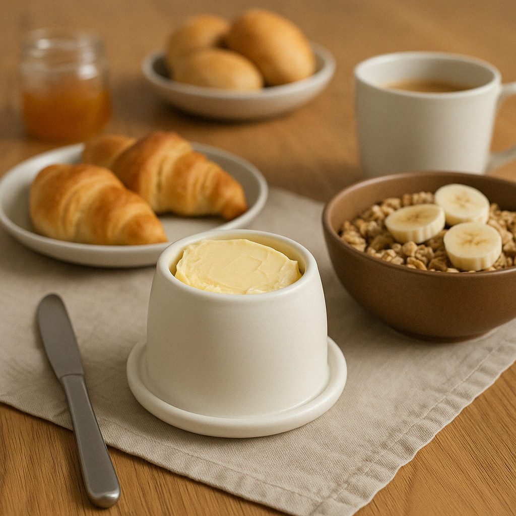 little bee fresh Butterdose Französische Butterdose aus Keramik, Keramik, (1x Butterdose), hochwertiges Steingut aus Deutschland