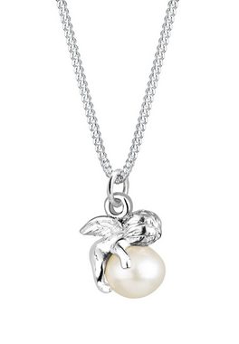 Elli Perlenkette Anhänger Engel mit Süßwasserzuchtperle 925 Silber
