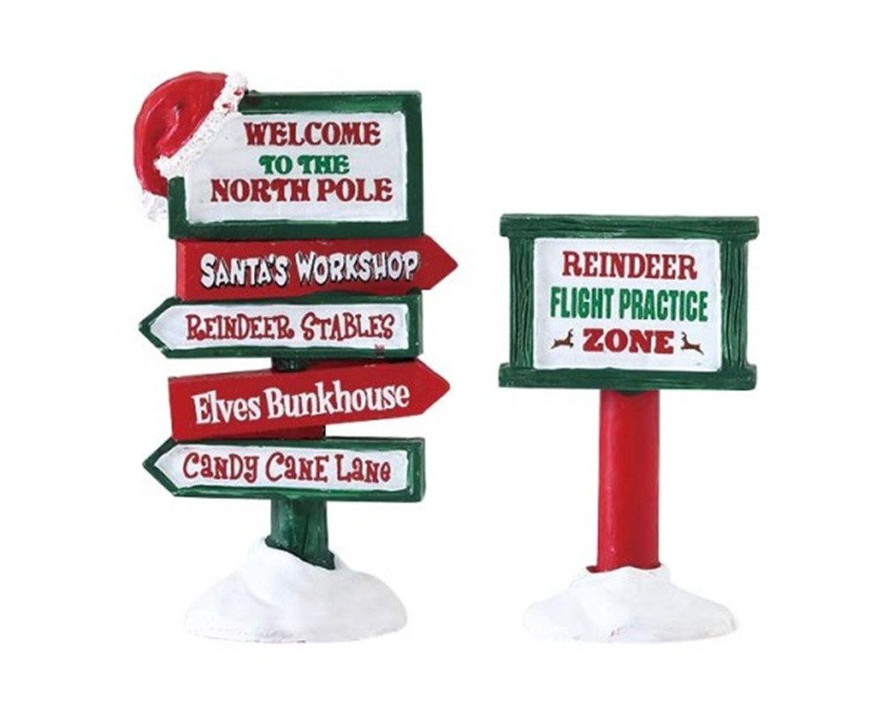 LeMax Winterlandschaft Lemax 74325 – North Pole Signs (Set of 2)